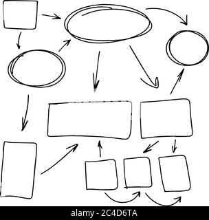 Arrows circles and abstract doodle writing design vector set. Elements for infographics. Stock Vector