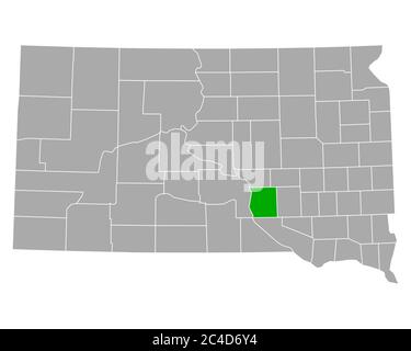 Map of Brule in South Dakota Stock Photo