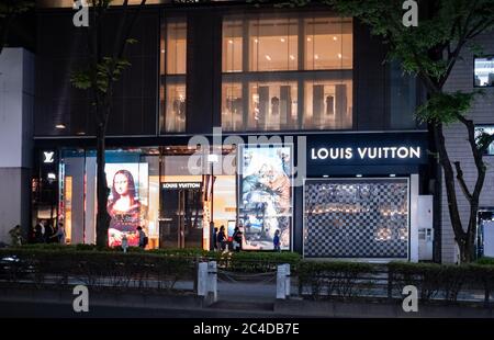 Multifaceted stainless steel mesh façade: Vuitton store, Tokyo