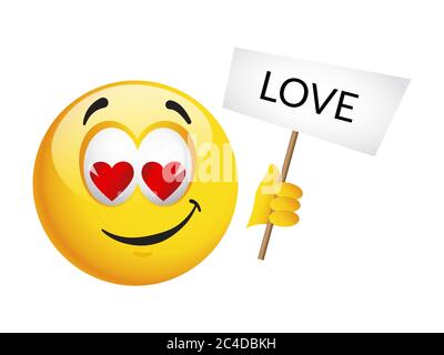 Yellow emoticons and emojis. Vector illustration in realistic style close-up Stock Vector