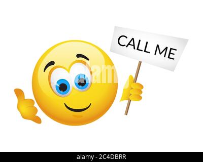 Yellow emoticons and emojis. Vector illustration in realistic style close-up Stock Vector