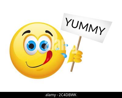 Yellow emoticons and emojis. Vector illustration in realistic style close-up Stock Vector