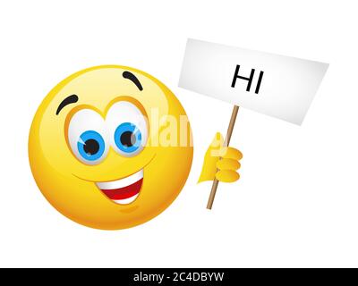 Yellow emoticons and emojis. Vector illustration in realistic style close-up Stock Vector