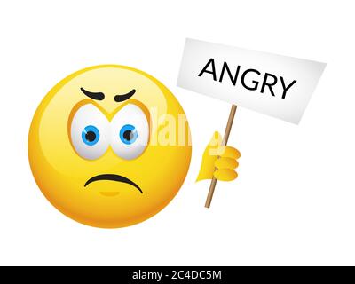 Yellow emoticons and emojis. Vector illustration in realistic style close-up Stock Vector