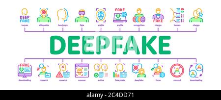 Deepfake Face Fake Minimal Infographic Banner Vector Stock Vector Image ...