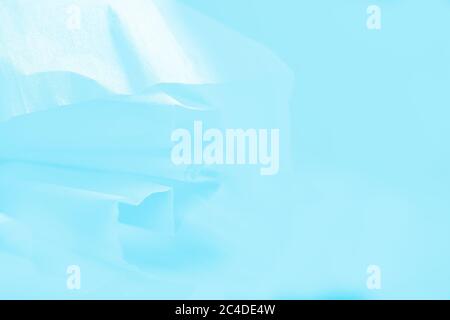 Delicate pale blue abstract background, wrapping soft paper Stock Photo
