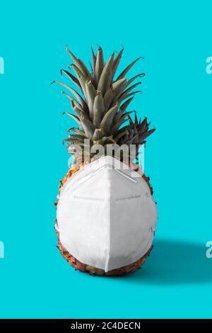 Download Pineapple With Protective Face Mask On Yellow Background Summer Covid 19 Concept Stock Photo Alamy PSD Mockup Templates