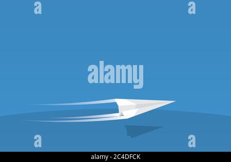 Simple paper plane flying as concept of message delivery Stock Vector