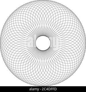 Black ring of circles. Tube effect. Stylish abstract design element. Stock Vector