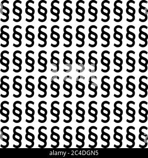 Section signs seamless pattern. Vector paragraph marks background. Legal code or law theme. Stock Vector