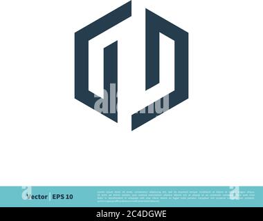 GD Letter Hexagon Shape Icon Logo Vector Template Illustration Design. Vector EPS 10. Stock Vector