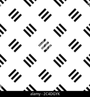 Seamless pattern background of triple lines in diagonal arrangement. Retro style tiled wallpaper in balck and white. Stock Vector