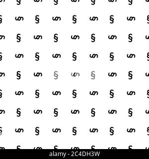 Section signs seamless pattern. Vector paragraph marks background. Legal code or law theme. Stock Vector