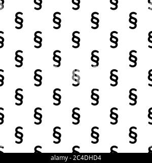 Section signs seamless pattern. Vector paragraph marks background. Legal code or law theme. Stock Vector