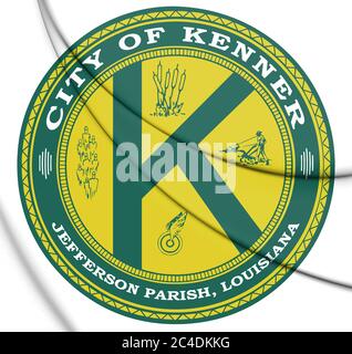 3D Seal of Kenner (Louisiana), USA. 3D Illustration. Stock Photo