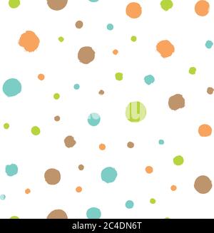 Scattered colorful brush dots. Seamless background pattern. Abstract vector wallpaper. Stock Vector