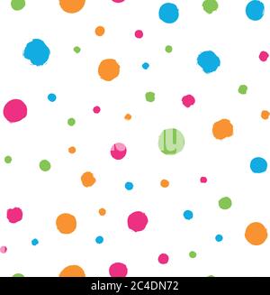 Scattered colorful brush dots. Seamless background pattern. Abstract vector wallpaper. Stock Vector