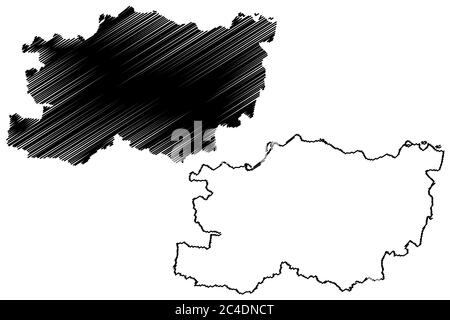 Zhengzhou City (People's Republic of China, Henan Province) map vector illustration, scribble sketch City of Chengchow map Stock Vector