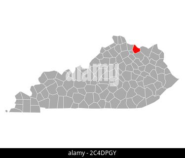 Map of Mason in Kentucky Stock Photo