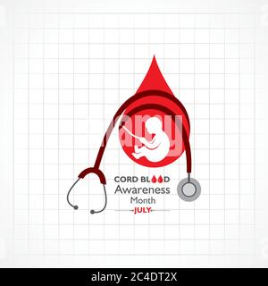 Vector illustration for Cord Blood awareness month observed in July Every Year Stock Vector