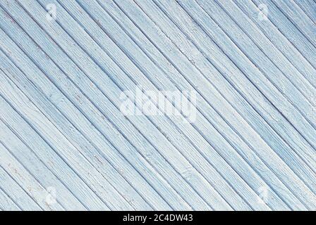 blue abstract background of diagonally arranged old wooden planks Stock Photo