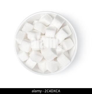 Sugar cubes in bowl Stock Photo