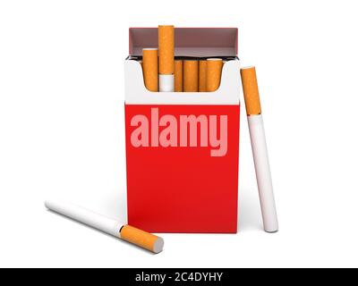 Red pack of cigarettes Stock Photo