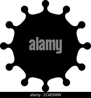 Virus sign. Symbol of coronavirus and COVID-19 desease. Simple flat black vector icon. Stock Vector