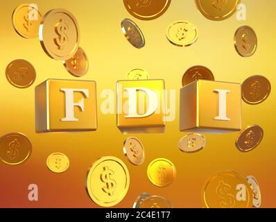 3D illustration of Foreign direct investment - FDI Stock Photo
