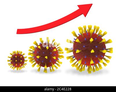 3D Render image of coronavirus covid-19 infection growth Stock Photo
