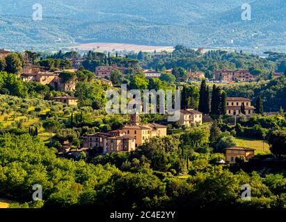 Houses on the outskirts of Siena in the Tuscany region of Italy. Stock Photo