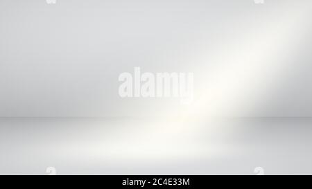 White empty studio background with one side beam of light Stock Vector