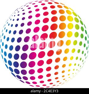 Rainbow spectrum sphere. Abstract vector illustration on white background. Stock Vector