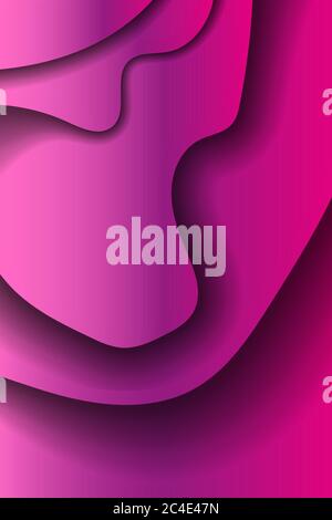 Abstract Purple Gradient 3D Paper Cut Shapes Background Stock Vector