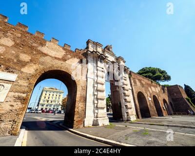 Porta San Giovanni is a gate in the Aurelian Wall of Rome - Rome, Italy Stock Photo