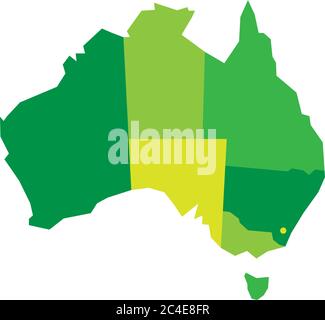 Green blank map of Australia. Vector illustration Stock Vector