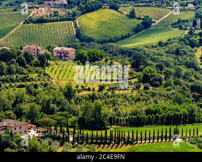 Aerial view of San Gimignano, Italy Stock Photo