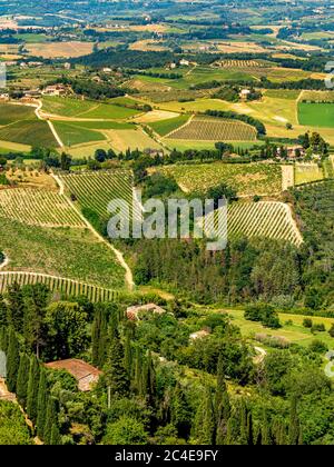 Aerial view of San Gimignano, Italy Stock Photo