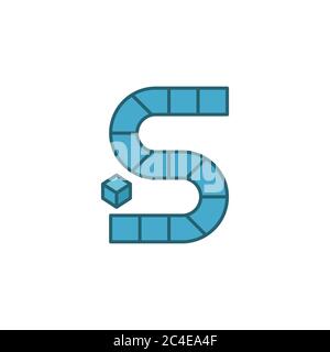 Pathway board game icon symbol isolated on white background Stock Vector