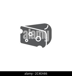 Piece of cheese vector icon symbol food isolated on white background Stock Vector