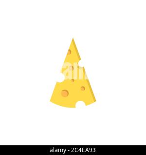 Piece of cheese vector icon symbol food isolated on white background Stock Vector