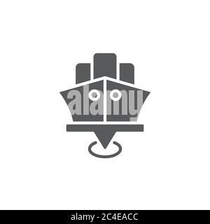 Port location pin vector icon symbol map isolated on white background ...