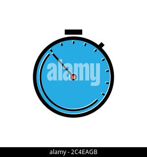 Stopwatch flat icon. Design template vector Stock Vector