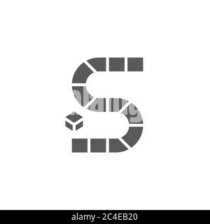 Pathway board game icon symbol isolated on white background Stock Vector