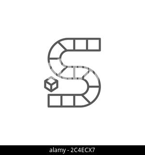 Pathway board game icon symbol isolated on white background Stock Vector