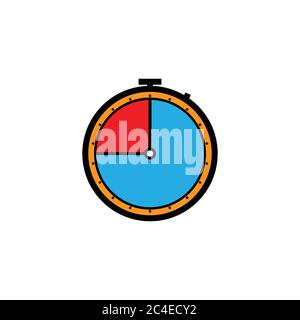 Stopwatch flat icon. Design template vector Stock Vector