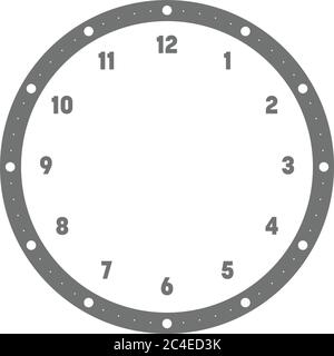 Clock face. Hour dial with numbers. Dots mark minutes and hours. Simple  flat vector illustration Stock Vector Image & Art - Alamy