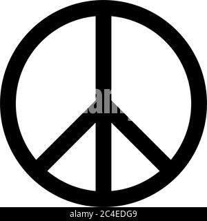 Peace symbol. Simple flat vector icon. Black sign on white backround. Stock Vector