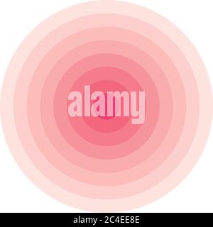 Red concentric rings. Epicenter theme. Simple flat vector illustration. Stock Vector