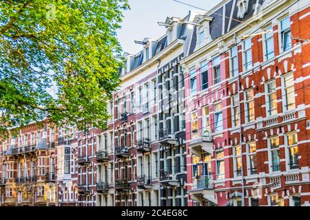 Picturesque traditional Dutch houses in Amsterdam, Holland. Stock Photo